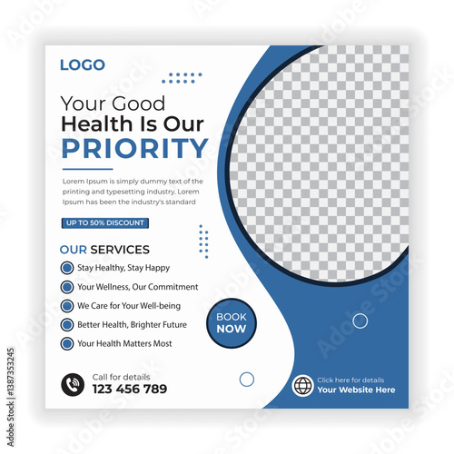 Medical healthcare live webinar social media cover template