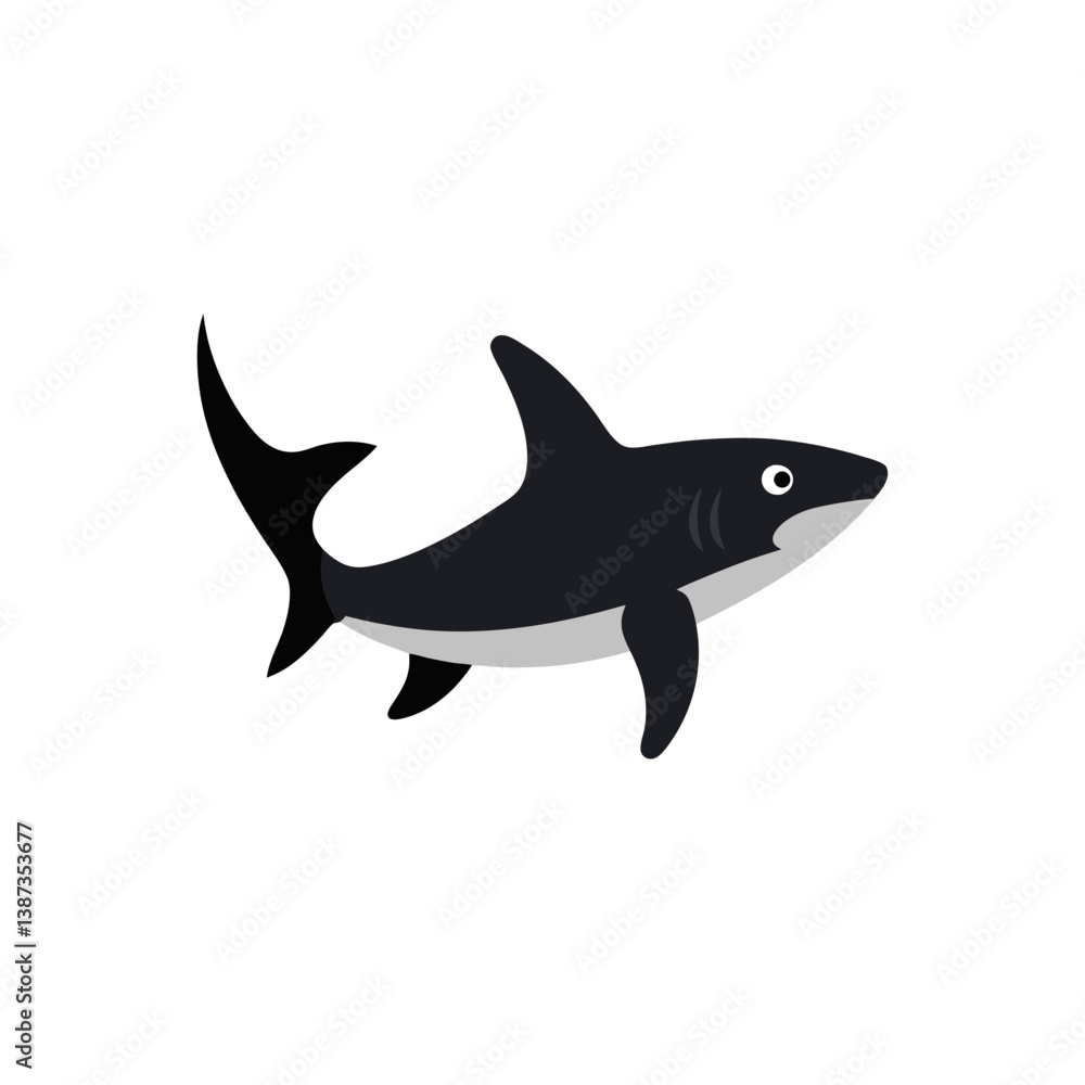 Obraz premium vector illustration of a shark