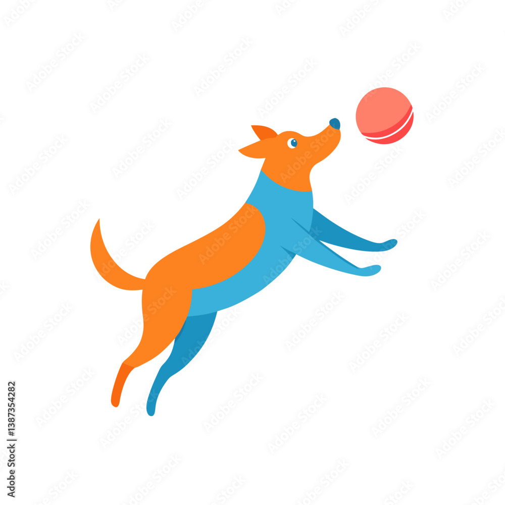 Fototapeta premium red fox with a ball