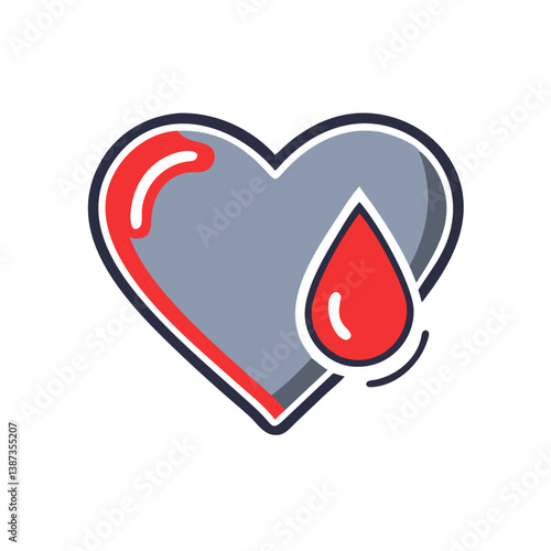 Heart with Blood Drop Symbolizing World Blood Donor Day  