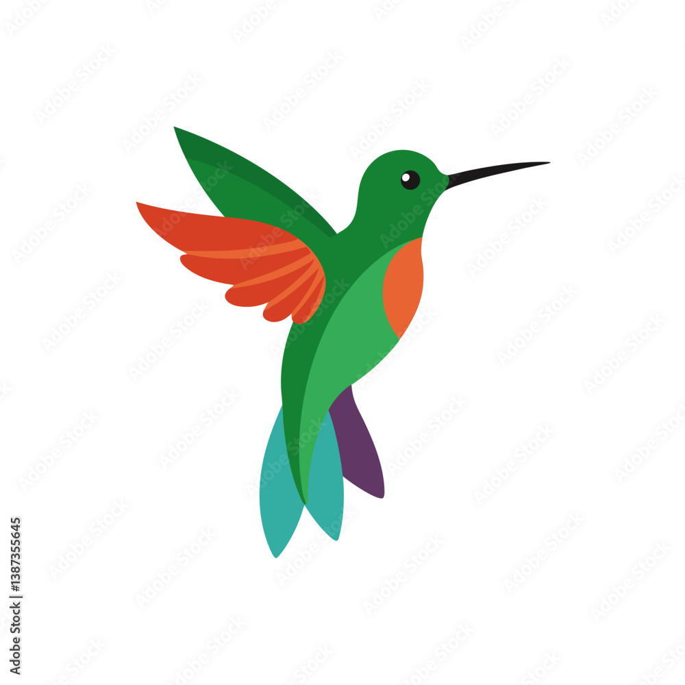 Obraz premium hummingbird and flower vector