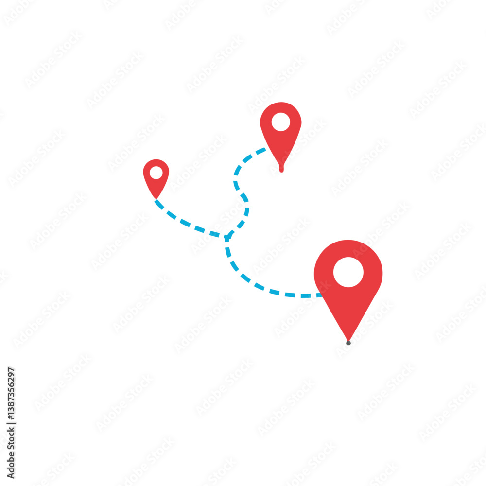 Fototapeta premium map pointer with red pin