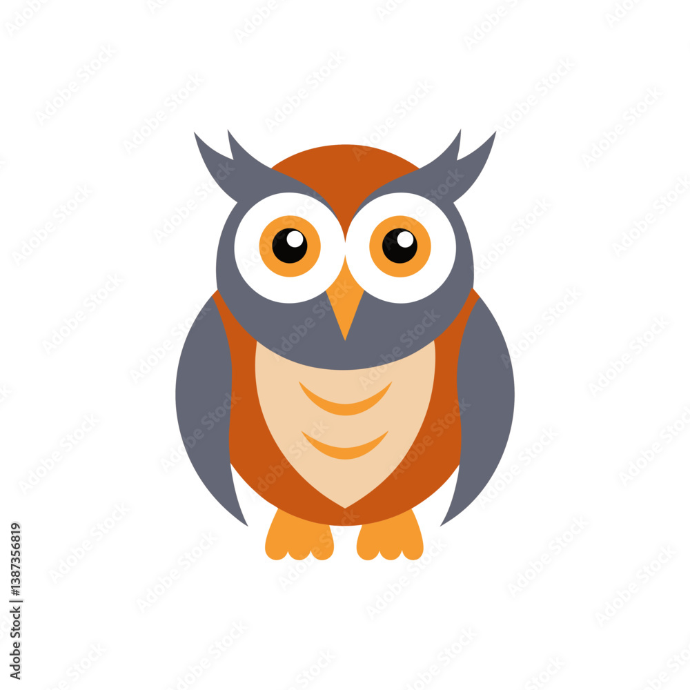 Fototapeta premium owl on white background