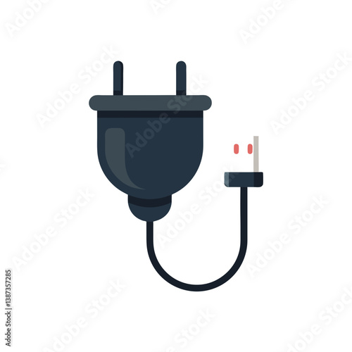 electric plug on white background