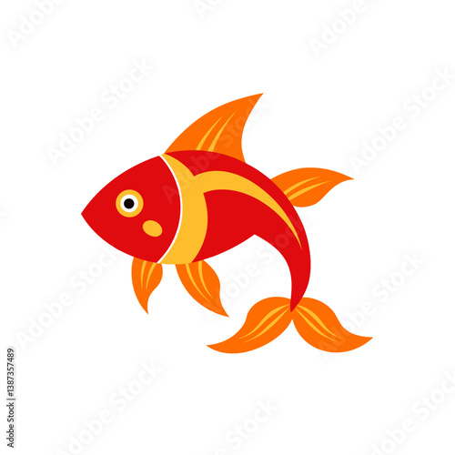 gold fish on white background