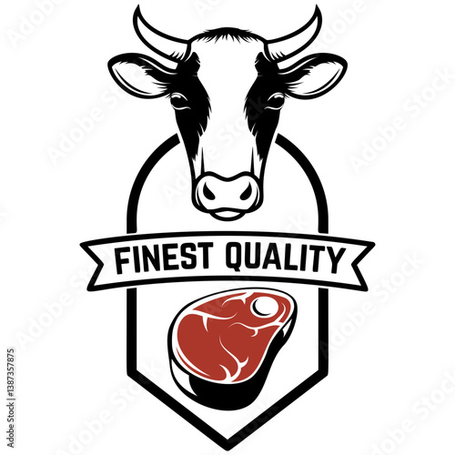 fresh beef labels. Cow meat. Butcher shop. Fresh meat. Design elements for logo, label, emblem, sign, brand mark. Vector illustration.
