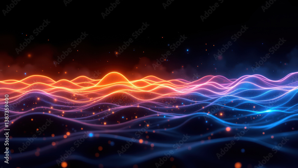 Fototapeta premium Futuristic digital wave graphic for internet security concept.