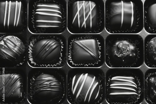 Obraz na płótnie Variety of candy, dark and light chocolate wrapped in foil or paper. w salonie