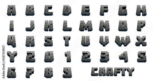 Crafty Alphabet 3D illustration vector
