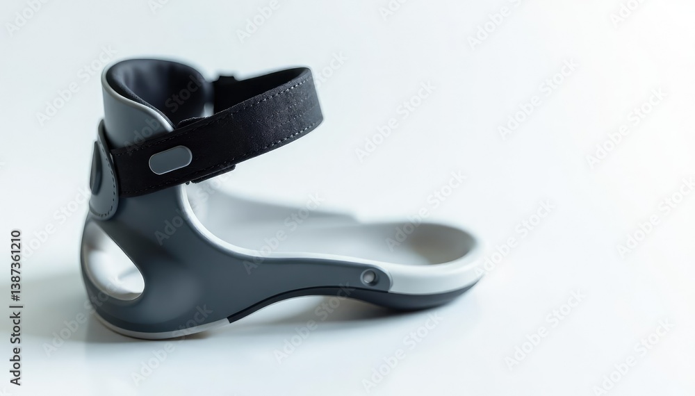Close-up of orthopedic brace, clean white background, apparatus, macro, orthopedic brace Close-up of orthopedic brace, clean white background, apparatus, macro, orthopedic brace