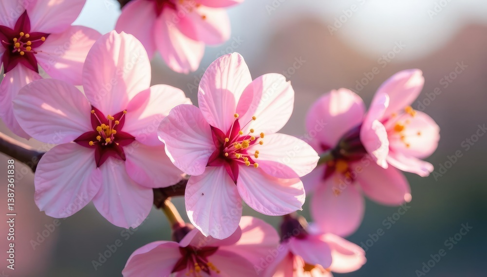 Delicate pink cherry blossoms, full bloom, soft petals , cherry tree, petal Delicate pink cherry blossoms, full bloom, soft petals , cherry tree, petal