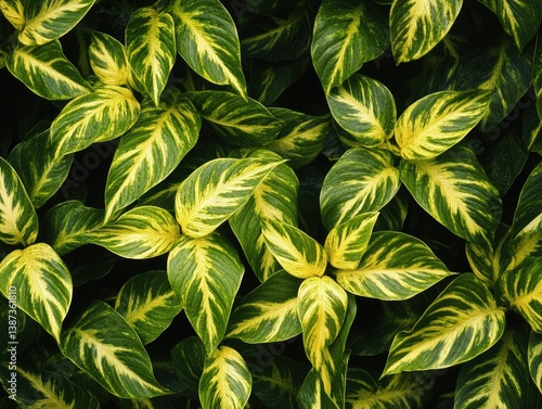 Close-up of multi-colored maple leaves.