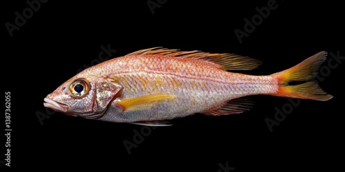 Obraz na płótnie Red snapper with yellow head and fins swimming underwater. w salonie
