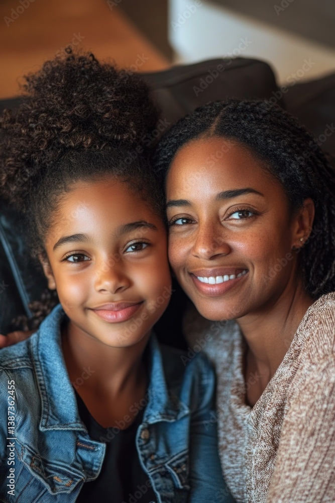A warm family moment between a mother and her child.