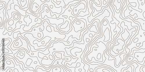 Abstract modern difficult soft black and white topographic wavy stylized map doted line contour topography terrain path concept stroke vector illustration topo background.