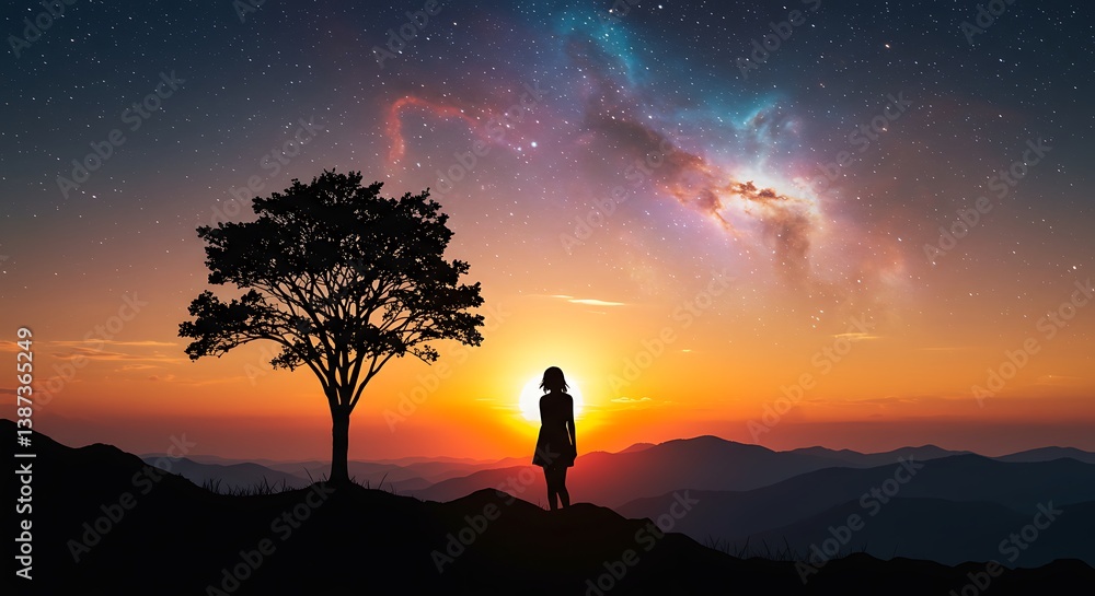 Fototapeta premium Cosmic Solitude AI Generated