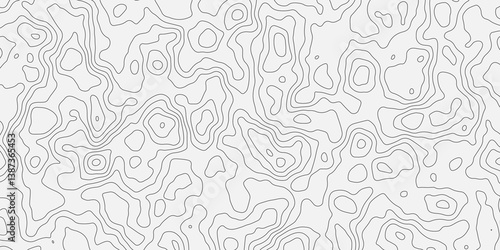 Abstract modern difficult soft black and white topographic wavy stylized map doted line contour topography terrain path concept stroke vector illustration topo background.
