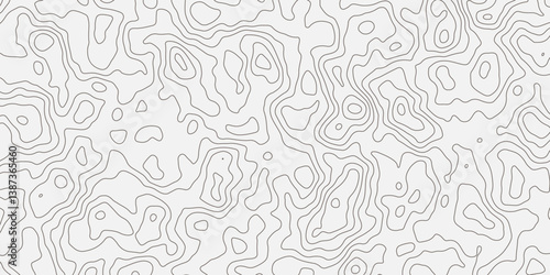 Abstract modern difficult soft black and white topographic wavy stylized map doted line contour topography terrain path concept stroke vector illustration topo background.