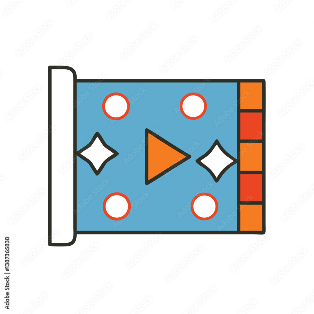 Stylish Badge Icon With Geometric Shapes And Vivid Color Palette Illustration Stylish Badge Icon With Geometric Shapes And Vivid Color Palette Illustration