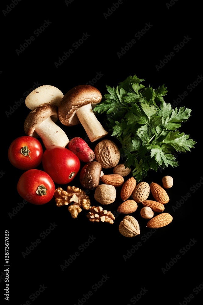 An assortment of fruits and nuts