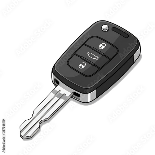 modern car key vector illustration isolated on white background 