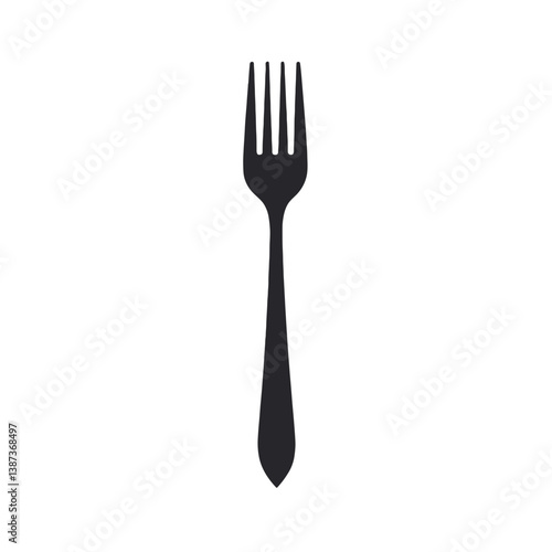 Black fork silhouette on white background  