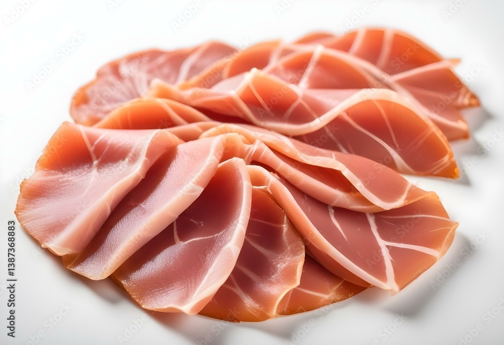 sliced prosciutto on a white background sliced prosciutto on a white background