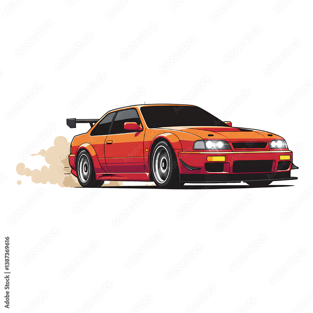 Car racing fast vector illustration isolated on white background Car racing fast vector illustration isolated on white background