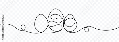 One line hand drawn continuous Easter egg line art icon vector. Continuous line drawing of an easter egg. Vector illustration.
