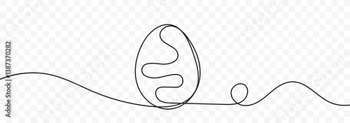 One line hand drawn continuous Easter egg line art icon vector. Continuous line drawing of an easter egg. Vector illustration.