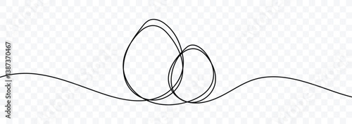 One line hand drawn continuous Easter egg line art icon vector. Continuous line drawing of an easter egg. Vector illustration.