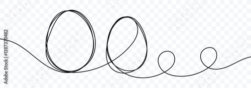 One line hand drawn continuous Easter egg line art icon vector. Continuous line drawing of an easter egg. Vector illustration.