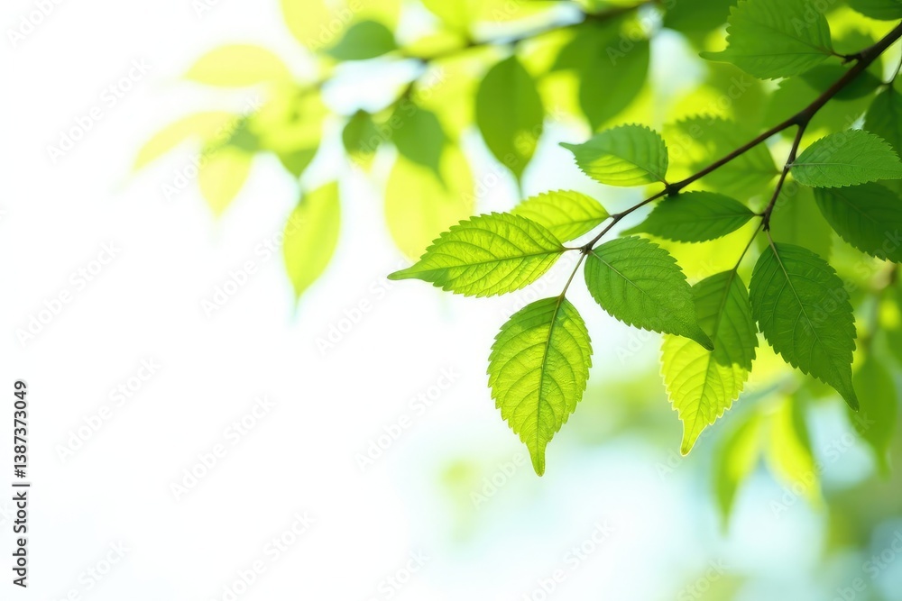 Branches with leaves isolated on white background, branches, leaves Branches with leaves isolated on white background, branches, leaves