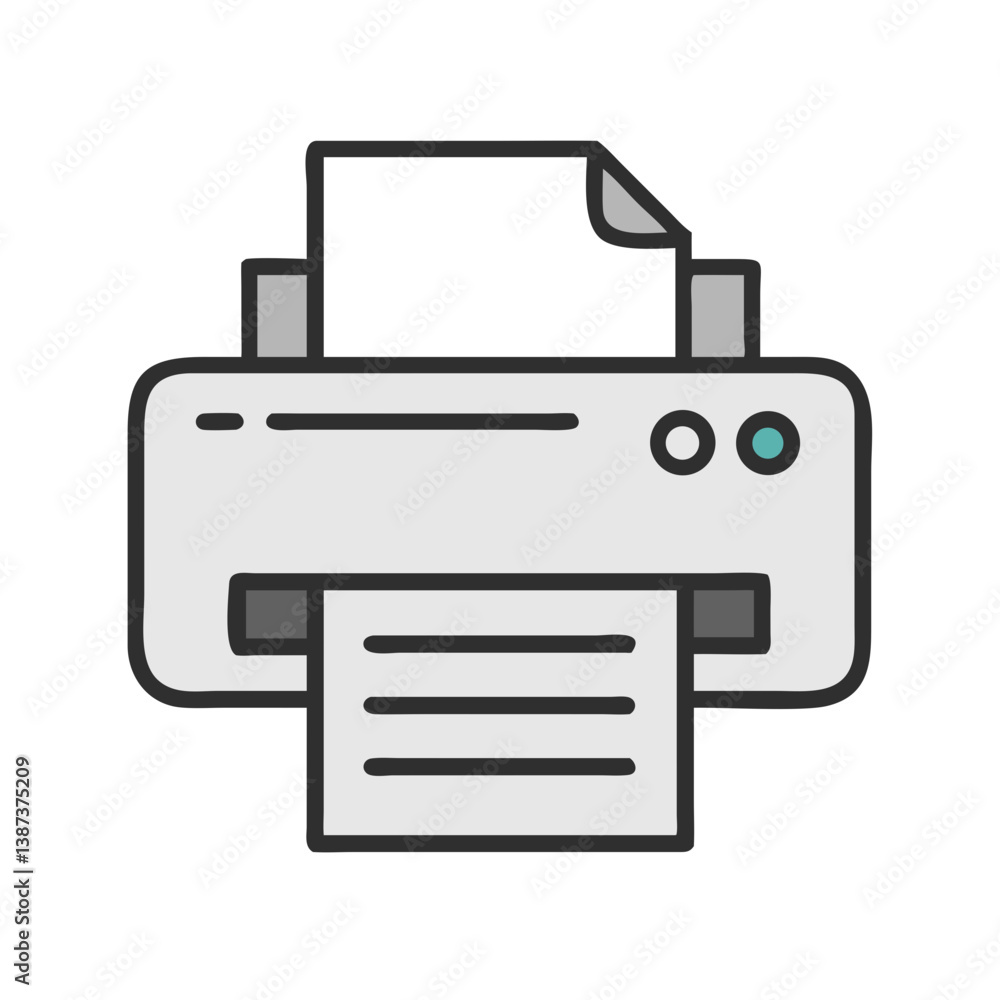 Printer Icon Representing Print Function Icon Design Printer Icon Representing Print Function Icon Design