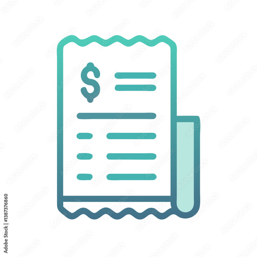 Receipt Icon Representing Invoice or Bill Icon Design Receipt Icon Representing Invoice or Bill Icon Design