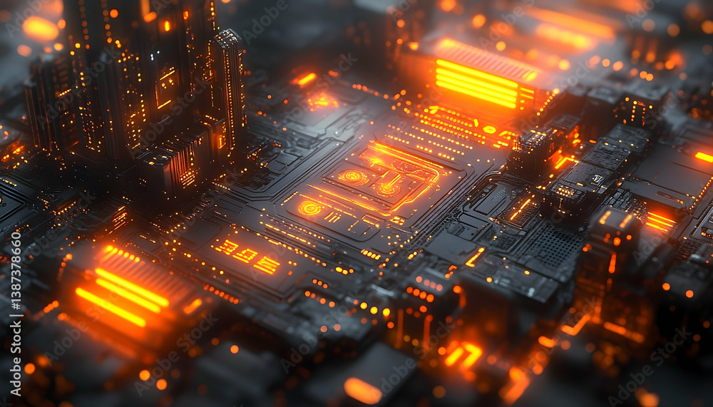 Obraz premium Circuit board futuristic design