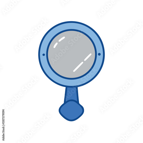Cute Blue Hand Mirror Icon Design For Beauty And Personal Care Needs