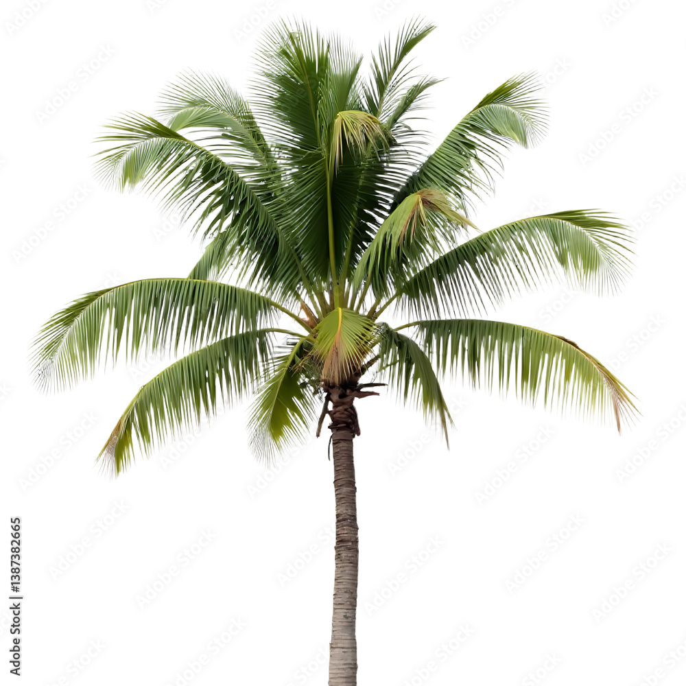 Fototapeta premium Tropical-Palm-Tree-Against-Black-Background