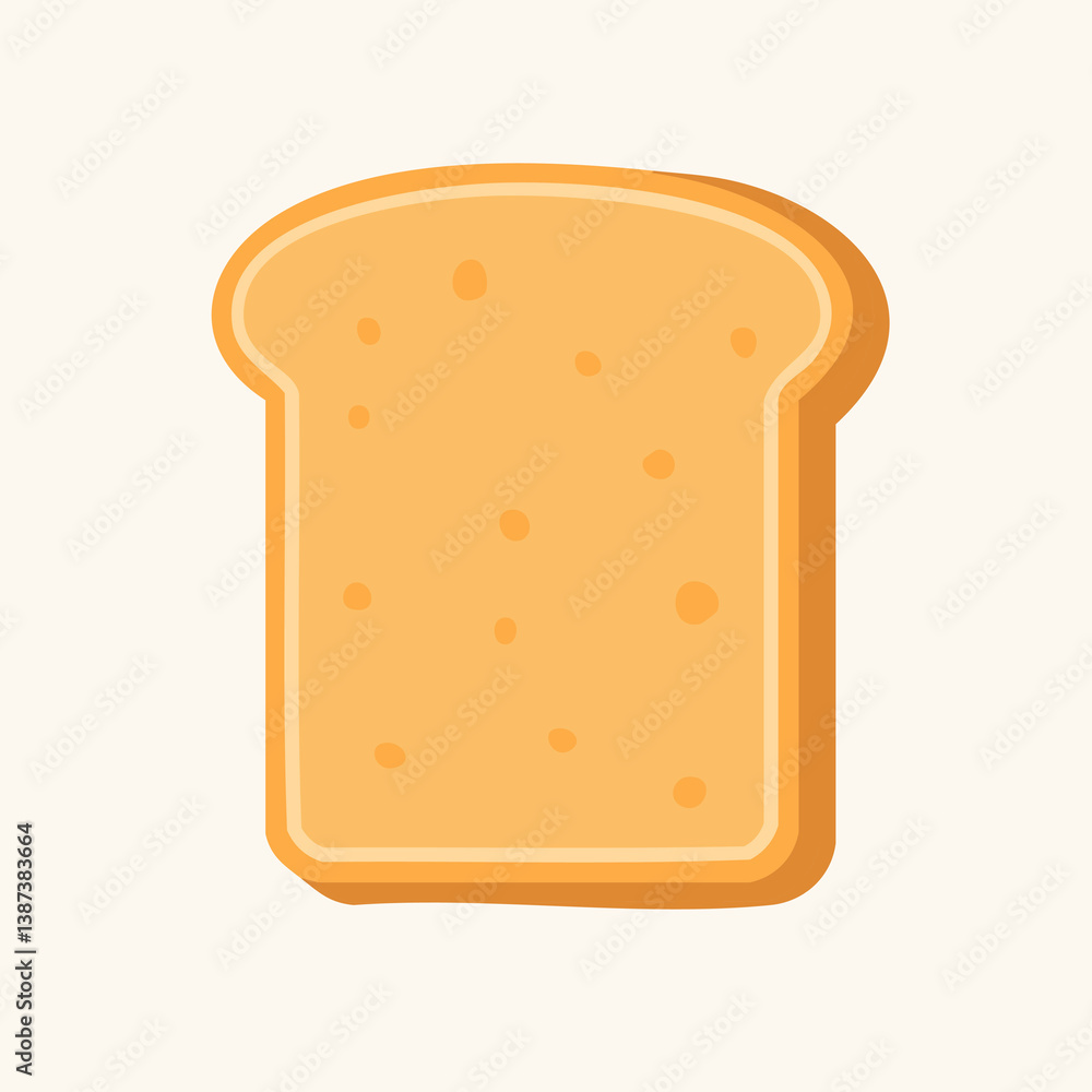 Simple Vector Illustration of a Toasted Bread Slice Simple Vector Illustration of a Toasted Bread Slice