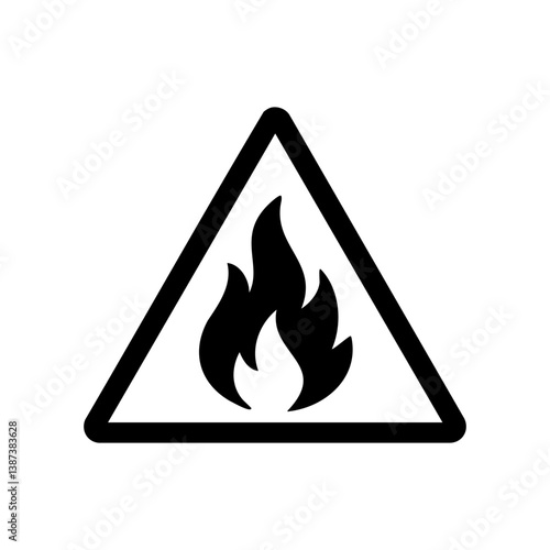 Flammable Material Warning Triangle Icon