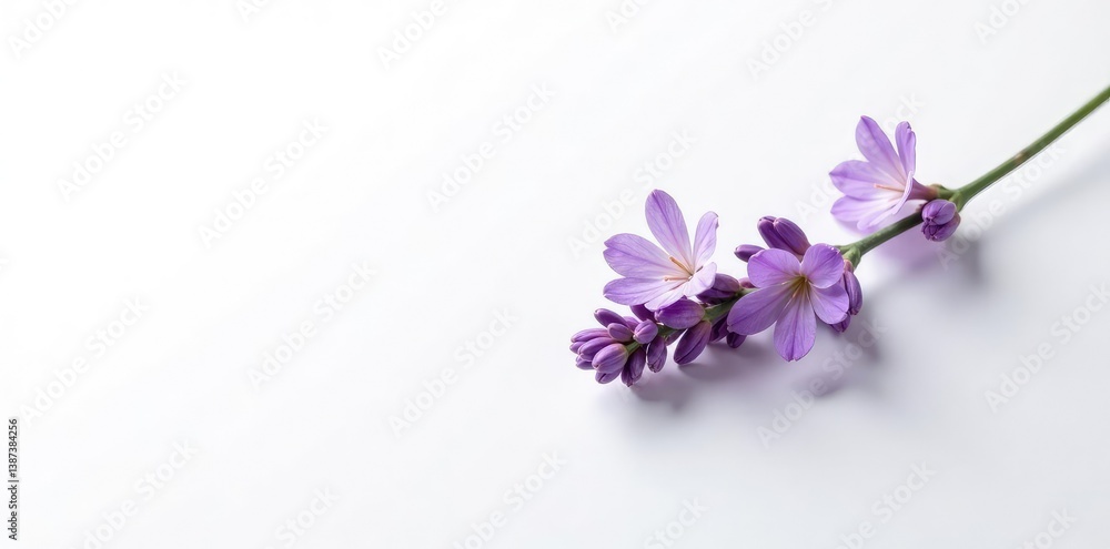 A delicate sprig of lavender isolated in white, , blossoms A delicate sprig of lavender isolated in white, , blossoms