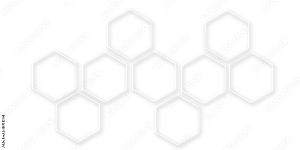 Fototapeta premium A Clean, High-Definition Vector-Based Design Illustrating the Interplay Between Molecular Structures and Hexagonal Geometry, Capturing the Essence of Modern Technological Evolution 