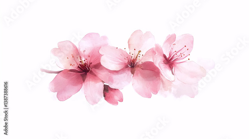 Beautiful Hand-Painted Cherry Blossoms