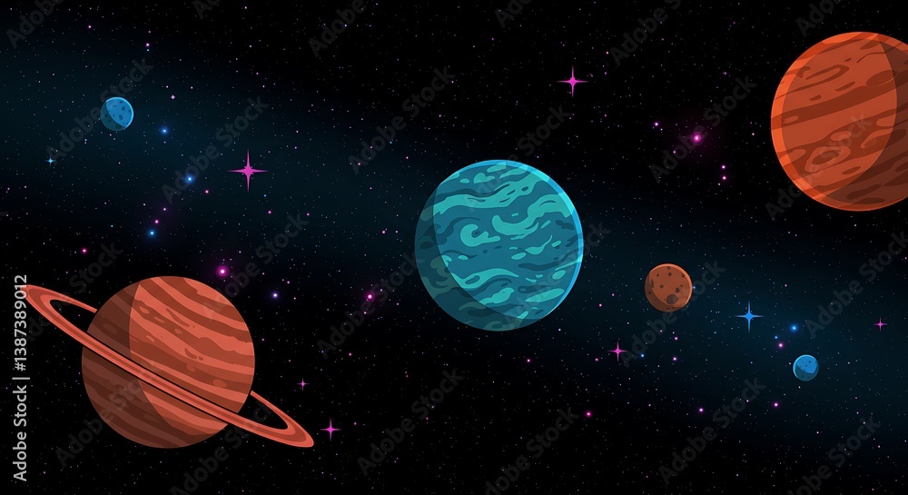 Fototapeta premium Cosmic Cartography AI Generated