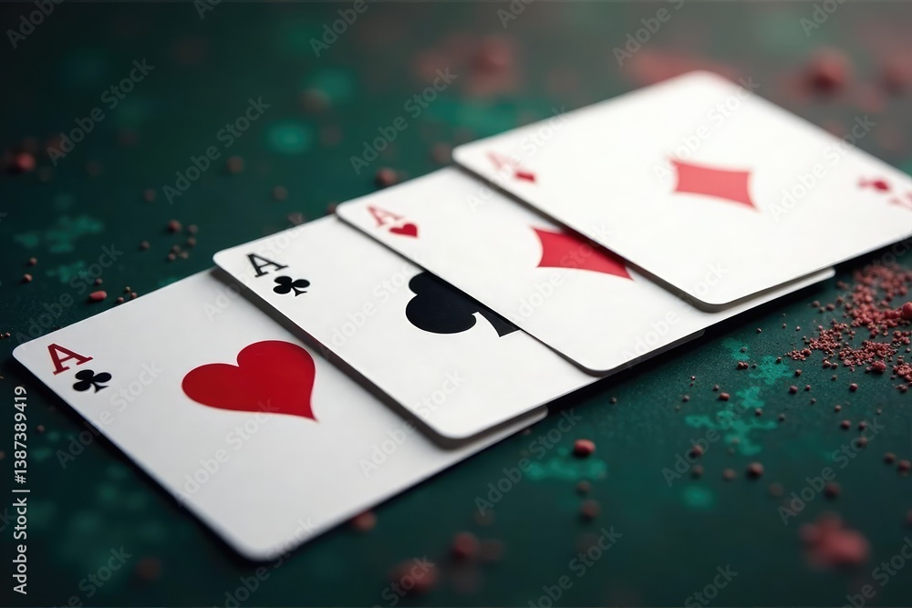 Playing cards arranged in a neat ace sequence , black, suits, graphic Playing cards arranged in a neat ace sequence , black, suits, graphic