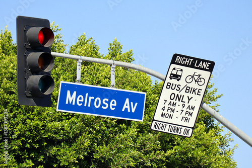 Los Angeles, California: Melrose Avenue sign
