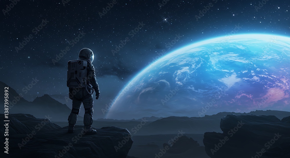 Fototapeta premium Cosmic Solitude AI Generated