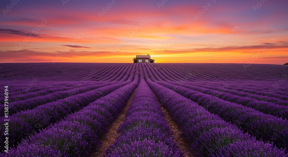 Sunset's Embrace of Lavender AI Generated Sunset's Embrace of Lavender AI Generated