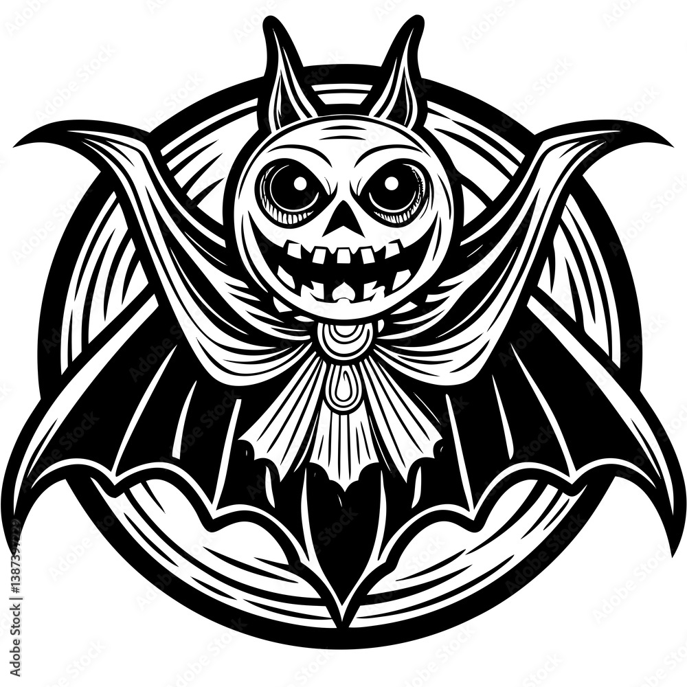 Fototapeta premium coloring-book-page-Halloween-elements--vector-illustration