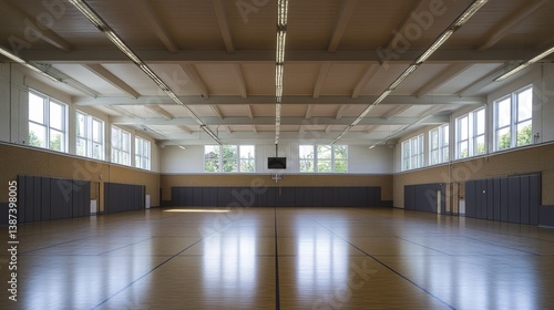 Obraz na płótnie interior of illuminated sports hall w salonie
